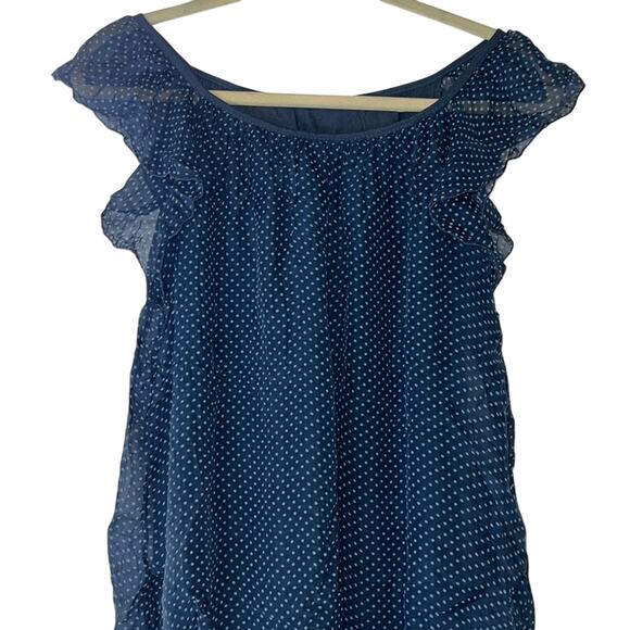 Luisa Ricci Navy Silk Polka Dot Tank Top, Ladies Medium - Picture 1 of 3